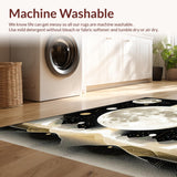 Ultra Soft Area Rug, Non Slip, Stain Resistant, Washable Area Rugs for Living Room, Bedroom, Modern Cosmic Symbolism Rug(Gold)