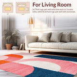 Ultra Soft Area Rug, Non Slip, Stain Resistant, Washable Area Rugs for Living Room, Bedroom, Blush Pink Geometric Nursery Non-Slip Rug(Pink)