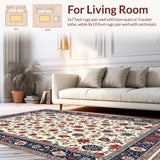 Ultra Soft Area Rug, Non Slip, Stain Resistant, Washable Area Rugs for Living Room, Bedroom, Whimsical Distressed Flower Arrangement(Ivory)