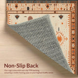 Ultra Soft Area Rug, Non Slip, Stain Resistant, Washable Area Rugs for Living Room, Bedroom, Contemporary Lattice Line Aesthetics(Orange)