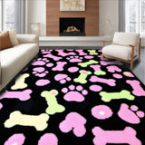 Ultra Soft Area Rug, Non Slip, Stain Resistant, Washable Area Rugs for Living Room, Bedroom, Charming Fun Dog Theme Aesthetic(Pink)