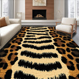 Ultra Soft Area Rug, Non Slip, Stain Resistant, Washable Area Rugs for Living Room, Bedroom, Handmade Tiger Skin Couch Decor Accent Rug(Beige)