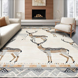 Ultra Soft Area Rug, Non Slip, Stain Resistant, Washable Area Rugs for Living Room, Bedroom, Naturalistic Earthy Animal Motif(Beige)