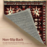 Ultra Soft Area Rug, Non Slip, Stain Resistant, Washable Area Rugs for Living Room, Bedroom, Rustic Texas Star Farmhouse Kitchen Anti-Fatigue Mat(Red)
