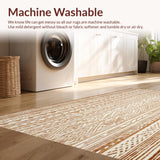 Ultra Soft Area Rug, Non Slip, Stain Resistant, Washable Area Rugs for Living Room, Bedroom, Boho Chic Area Brown Beige Geometric Patterned(Brown)