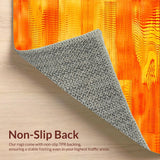 Ultra Soft Area Rug, Non Slip, Stain Resistant, Washable Area Rugs for Living Room, Bedroom, Contemporary Fuzzy Abstract Expression(Orange)