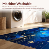 Ultra Soft Area Rug, Non Slip, Stain Resistant, Washable Area Rugs for Living Room, Bedroom, Enchanting Universe-Inspired Visuals(Blue)
