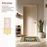 Ultra Soft Area Rug, Non Slip, Stain Resistant, Washable Area Rugs for Living Room, Bedroom, Sophisticated Southwest Inspired Design(Brown)