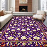 Ultra Soft Area Rug, Non Slip, Stain Resistant, Washable Area Rugs for Living Room, Bedroom, Botanical Wool Earthy Elegance(Purple)