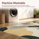 Ultra Soft Area Rug, Non Slip, Stain Resistant, Washable Area Rugs for Living Room, Bedroom, Serene Neutral Tiled Motif(Gray)