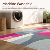 Ultra Soft Area Rug, Non Slip, Stain Resistant, Washable Area Rugs for Living Room, Bedroom, Non-Slip Soft Bedroom Rug with Unique Print Design(Gray)