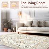Ivory Beige Geometric Loop Area Tribal Inspired(Beige)
