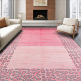 Ultra Soft Area Rug, Non Slip, Stain Resistant, Washable Area Rugs for Living Room, Bedroom, Chic Modern Leopard Aesthetic(Pink)