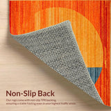 Ultra Soft Area Rug, Non Slip, Stain Resistant, Washable Area Rugs for Living Room, Bedroom, Whimsical Eclectic Patterned Mat(Orange)