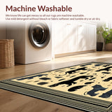 Majestic Big Cat Geometric Area Black Panther Lion Tiger Art(Beige)