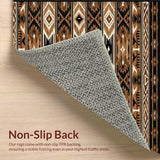 Ultra Soft Area Rug, Non Slip, Stain Resistant, Washable Area Rugs for Living Room, Bedroom, Chic Transitional Tiled Arrangement(Brown)