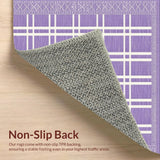 Ultra Soft Area Rug, Non Slip, Stain Resistant, Washable Area Rugs for Living Room, Bedroom, Contemporary Abstract Lattice Style(Purple)