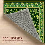 Ultra Soft Area Rug, Non Slip, Stain Resistant, Washable Area Rugs for Living Room, Bedroom, Rustic Springtime Clover Motif(Green)