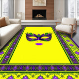 Ultra Soft Area Rug, Non Slip, Stain Resistant, Washable Area Rugs for Living Room, Bedroom, Vibrant Mosaic Masquerade Design(Yellow)