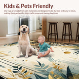 Ultra Soft Area Rug, Non Slip, Stain Resistant, Washable Area Rugs for Living Room, Bedroom, Elegant Black and Ivory Animal Print(Gold)