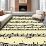 Ultra Soft Area Rug, Non Slip, Stain Resistant, Washable Area Rugs for Living Room, Bedroom, Sophisticated Vintage Soundwave Imagery(Black)