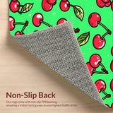 Ultra Soft Area Rug, Non Slip, Stain Resistant, Washable Area Rugs for Living Room, Bedroom, Lively Pastel Fruit Imagery(Green)