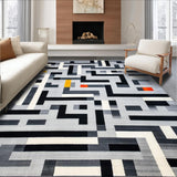 Ultra Soft Area Rug, Non Slip, Stain Resistant, Washable Area Rugs for Living Room, Bedroom, Elegant Neutral Geometric Arrangement(Gray)