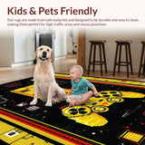 Ultra Soft Area Rug, Non Slip, Stain Resistant, Washable Area Rugs for Living Room, Bedroom, Chic Minimalist Controller Arrangement(Yellow)