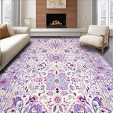 Ultra Soft Area Rug, Non Slip, Stain Resistant, Washable Area Rugs for Living Room, Bedroom, Rustic Cozy Lilac Petal Arrangement(Purple)