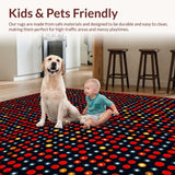 Ultra Soft Area Rug, Non Slip, Stain Resistant, Washable Area Rugs for Living Room, Bedroom, Retro Red Dice Aesthetic(Red)