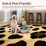 Ultra Soft Area Rug, Non Slip, Stain Resistant, Washable Area Rugs for Living Room, Bedroom, Vibrant Cheetah Skin Design(Beige)