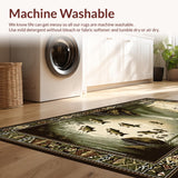 Ultra Soft Area Rug, Non Slip, Stain Resistant, Washable Area Rugs for Living Room, Bedroom, Rustic Nature-Inspired Bass Scene(Brown)