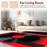 Ultra Soft Area Rug, Non Slip, Stain Resistant, Washable Area Rugs for Living Room, Bedroom, Sleek Abstract Soundtrack Inspiration(Black)