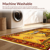 Ultra Soft Area Rug, Non Slip, Stain Resistant, Washable Area Rugs for Living Room, Bedroom, Ethnic Leopard Print Bedroom Meditation Area Carpet(Yellow)