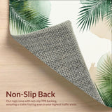 Jungle Serenity Area Green Beige Palm Frond Design(Beige)