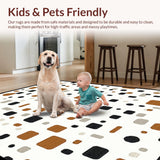 Ultra Soft Area Rug, Non Slip, Stain Resistant, Washable Area Rugs for Living Room, Bedroom, Cozy Earthy Toned Print(White)