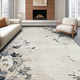 Ultra Soft Area Rug, Non Slip, Stain Resistant, Washable Area Rugs for Living Room, Bedroom, Serene Shadows Area Smoke & Beige Abstract Floral Composition(Beige)
