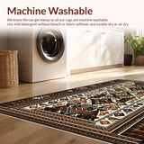Ultra Soft Area Rug, Non Slip, Stain Resistant, Washable Area Rugs for Living Room, Bedroom, Stylish Contemporary Diamond Print(Brown)