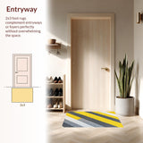 Ultra Soft Area Rug, Non Slip, Stain Resistant, Washable Area Rugs for Living Room, Bedroom, Modern Striped Yellow Grey Bathroom Quick Dry Rug(Yellow)