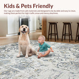 Ultra Soft Area Rug, Non Slip, Stain Resistant, Washable Area Rugs for Living Room, Bedroom, Rustic Gray Textured Elements(Beige)