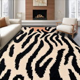 Ultra Soft Area Rug, Non Slip, Stain Resistant, Washable Area Rugs for Living Room, Bedroom, Stylish Zebra Design Rug for Contemporary Small Spaces(Beige)