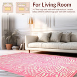 Ultra Soft Area Rug, Non Slip, Stain Resistant, Washable Area Rugs for Living Room, Bedroom, Fresh Modern Whimsical Touch(Pink)
