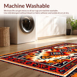 Ultra Soft Area Rug, Non Slip, Stain Resistant, Washable Area Rugs for Living Room, Bedroom, Southwest Aztec Low Pile Living Room Rug(Orange)