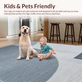 Ultra Soft Area Rug, Non Slip, Stain Resistant, Washable Area Rugs for Living Room, Bedroom, Contemporary Grey Abstract Living Room Stain-Resistant Rug(Gray)