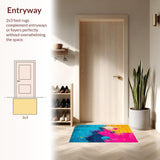 Ultra Soft Area Rug, Non Slip, Stain Resistant, Washable Area Rugs for Living Room, Bedroom, Energetic Hues in Contemporary Style(Yellow)