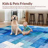 Ultra Soft Area Rug, Non Slip, Stain Resistant, Washable Area Rugs for Living Room, Bedroom, Trendy Bow Accent Rug Blue Decorative Knot Motif with Subtle Modern Flair(Blue)
