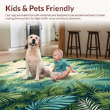 Ultra Soft Area Rug, Non Slip, Stain Resistant, Washable Area Rugs for Living Room, Bedroom, Charming Tropical Character Design(Beige)