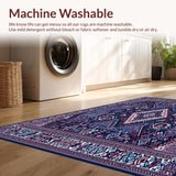 Ultra Soft Area Rug, Non Slip, Stain Resistant, Washable Area Rugs for Living Room, Bedroom, Whimsical Boho Chic(Blue)
