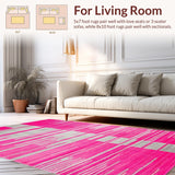 Ultra Soft Area Rug, Non Slip, Stain Resistant, Washable Area Rugs for Living Room, Bedroom, Luxurious Abstract Animal Motif(Pink)