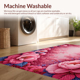 Ultra Soft Area Rug, Non Slip, Stain Resistant, Washable Area Rugs for Living Room, Bedroom, Coquette Pastel Rose Washable Door Mat for Hotels(Pink)